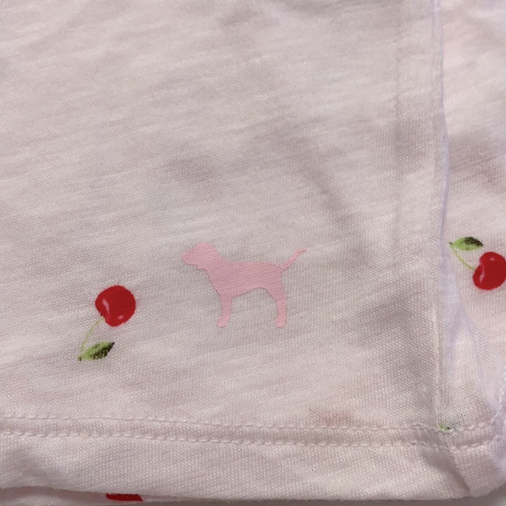 Pink 2019 🍒 cherry print cotton crew neck tee T-shirt - Picture 4 of 6